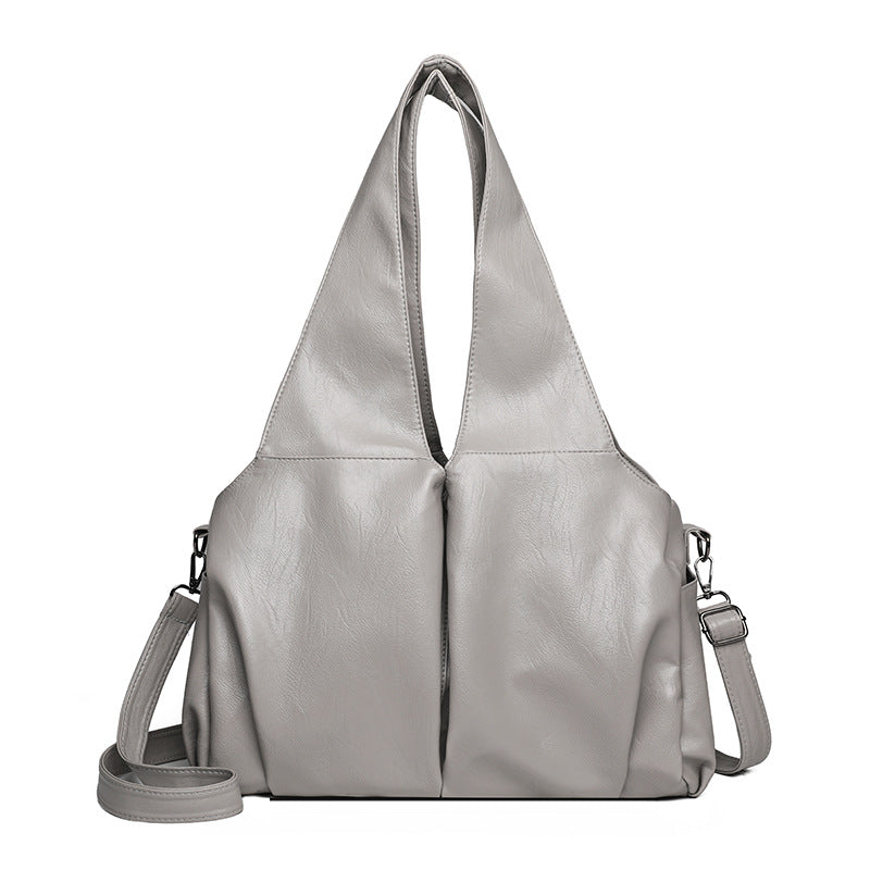 Women's Large Capacity Simple Solid Color Commute Light Luxury Women's Shoulder Bag