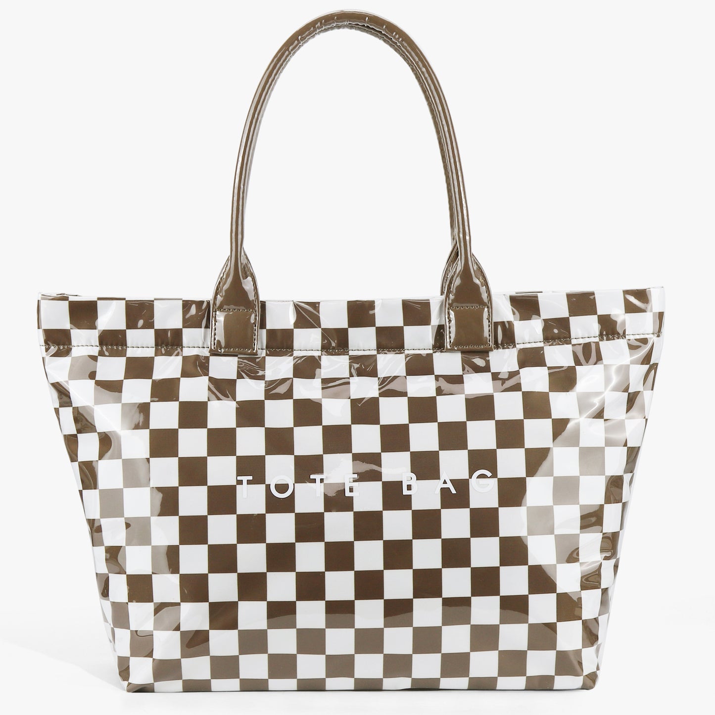 Women's Retro Chessboard Plaid Commuter Large Capacity Transparent Bags