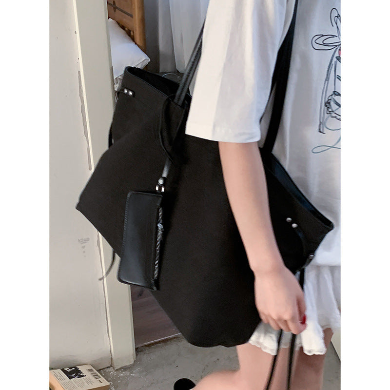Women's Retro Large Capacity Canvas Simple Portable Tote Bags