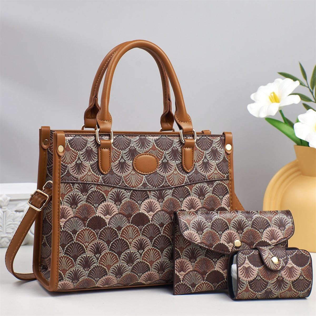 Women's Style Printed Large Capacity Textured Trendy Women's Handbag