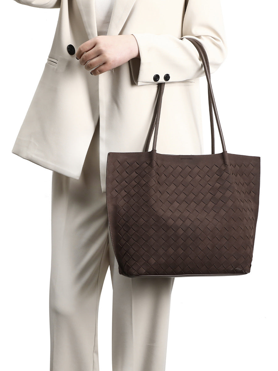 Fashion Unique High-grade Suede Woven Portable Tote Bags