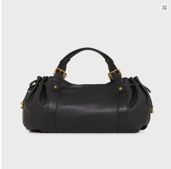 Women's Large Capacity Soft Leather Pleated Commuter Bags