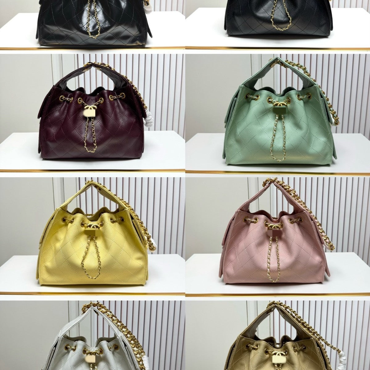 Women's Style Chain Commute Design Diamond Plaid Bags