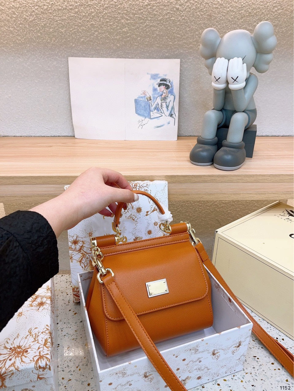 Women's Commuter Hand Palm Print Fashion Workplace Mini Women's Handbag