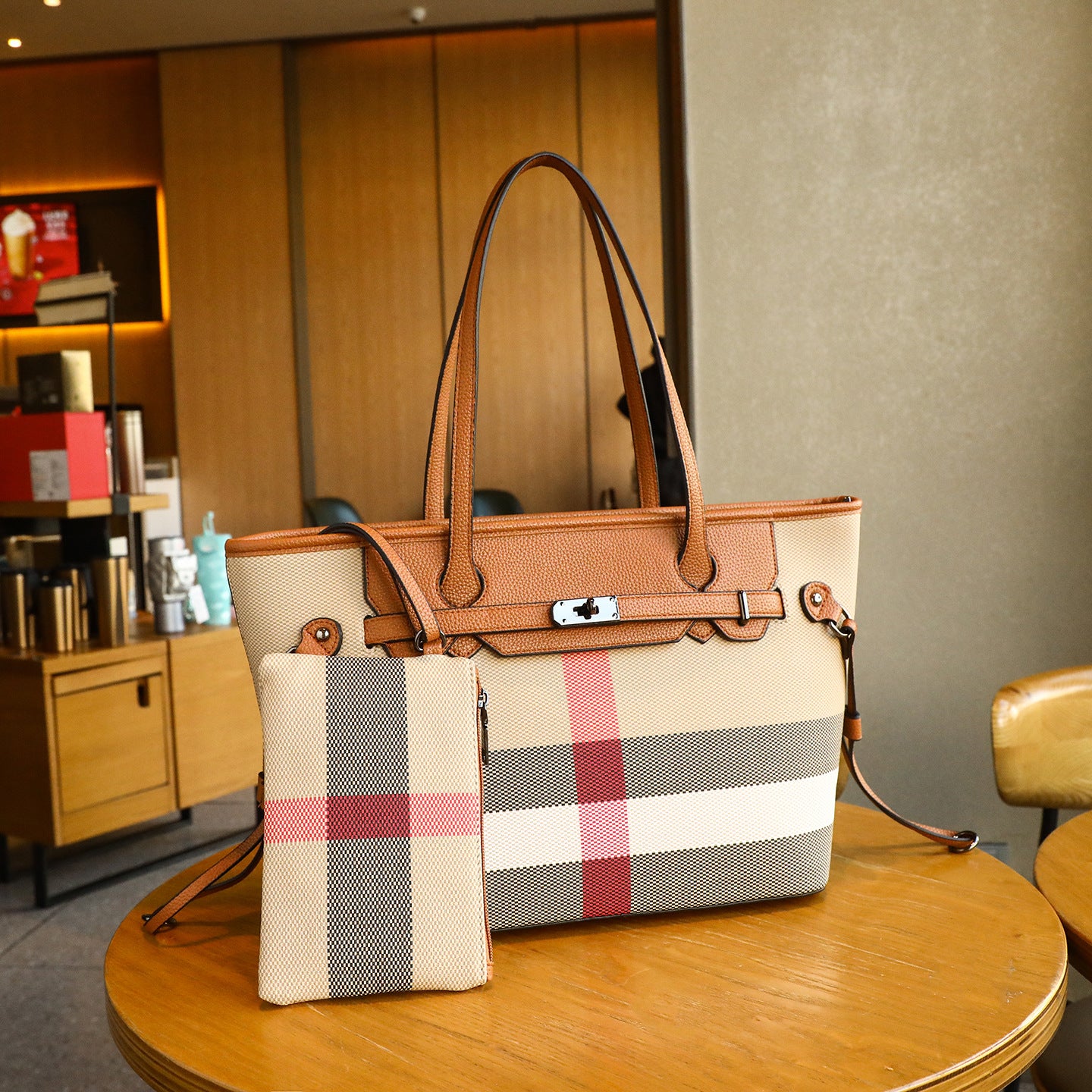 Women's Fashion Large Capacity Leather Commute Tote Bag