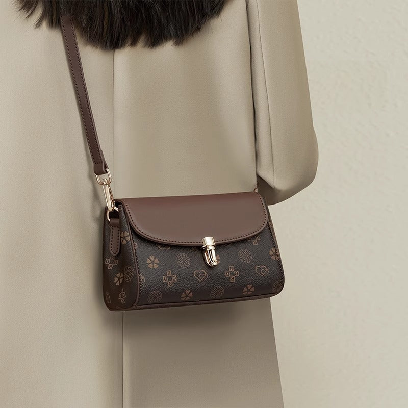 Women's Retro Printed Fashion High Sense One Simple Western Small Square Bags
