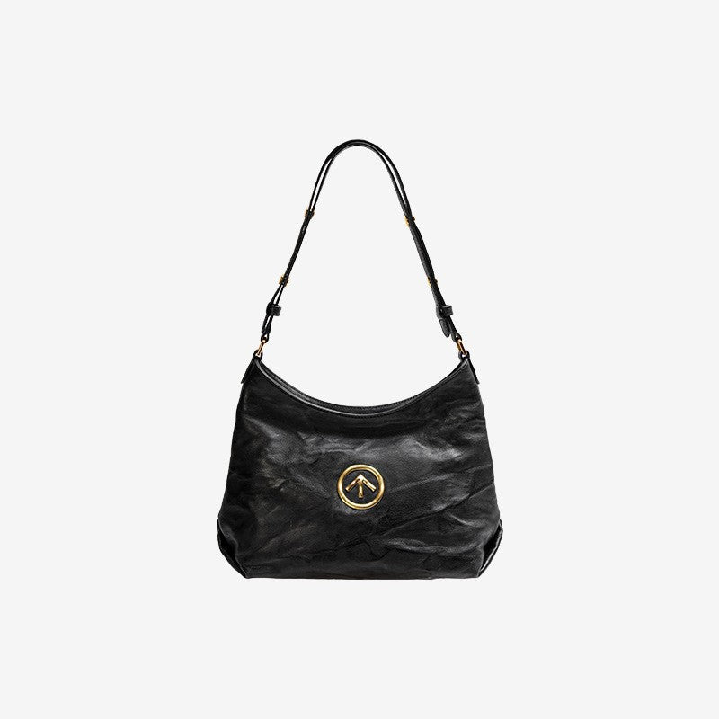 Sexism Portable Black Stone Pleated Fashion Women's Shoulder Bag