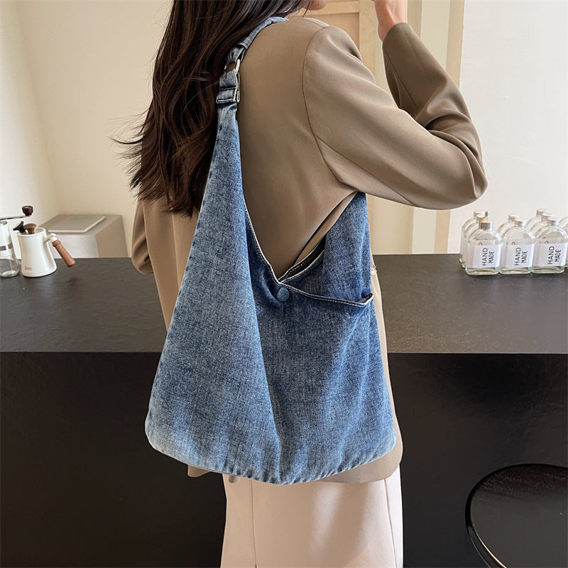 Classic Women's Retro Denim High-grade Minority Underarm Bag