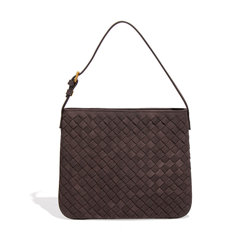 Women's Frosted Portable Underarm Retro Woven Simple Handbags