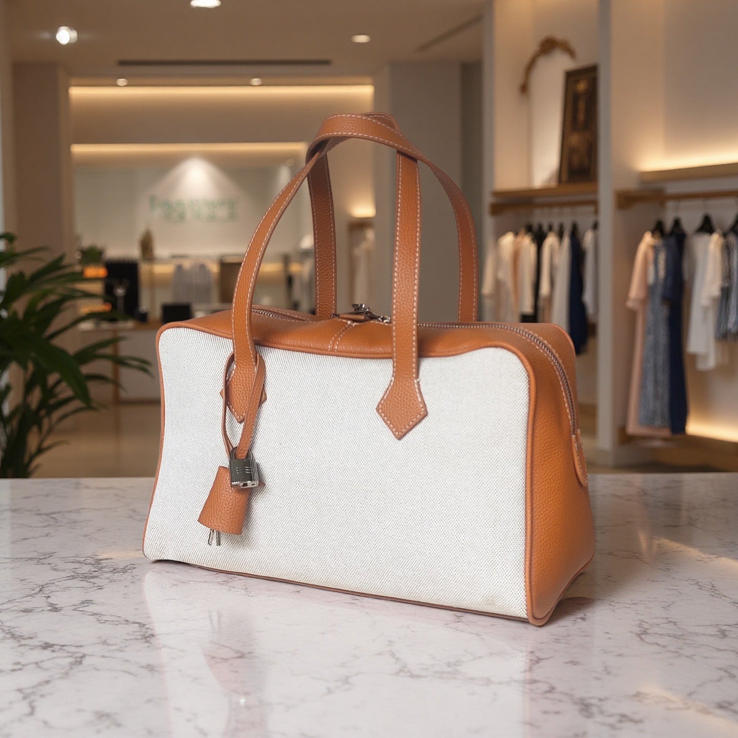 Women's Wholesale Rectangular Pillow Victoria Leather Duffel Handbags