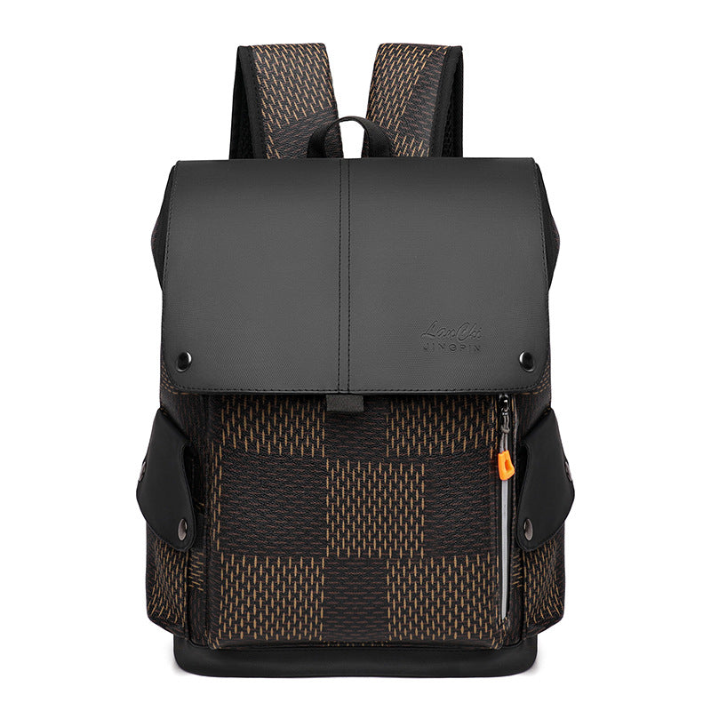 Men's & Women's High-grade Trendy Fashion Plaid Large Capacity Business Computer Trips Leisure Backpack