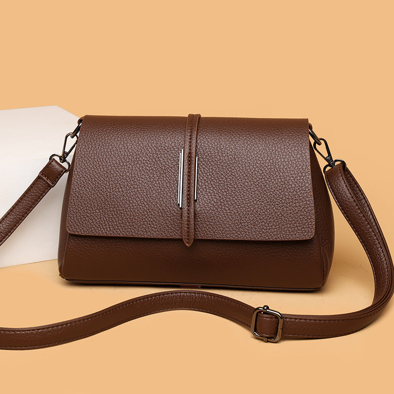 Women's Capacity Soft Leather Versatile Mom Solid Women's Handbag