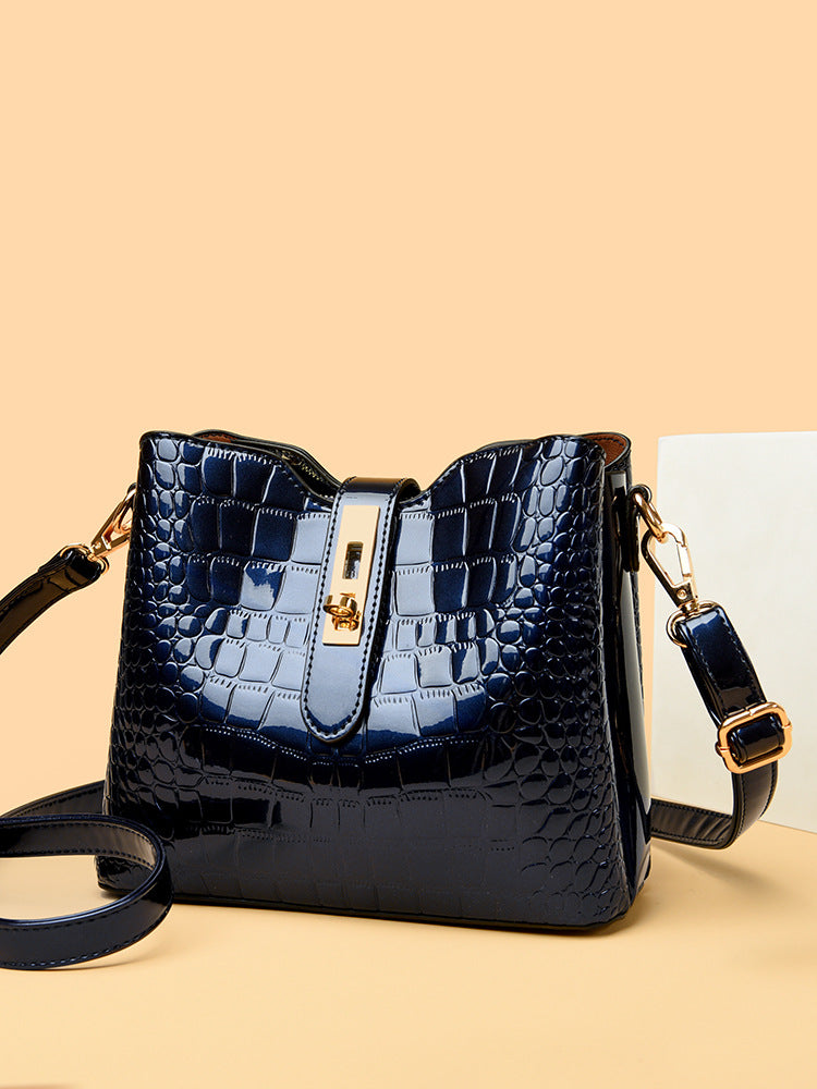 Women's Patent Leather Stone Pattern Elegant Unique Women's Messenger Bag