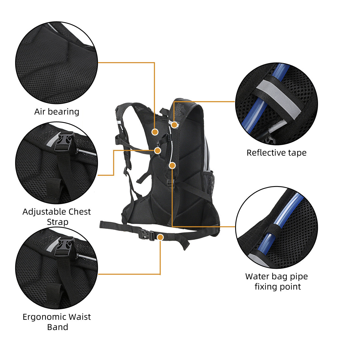 Self-propelled Reflective Riding Water Hiking Large Capacity Motorcycle Backpacks
