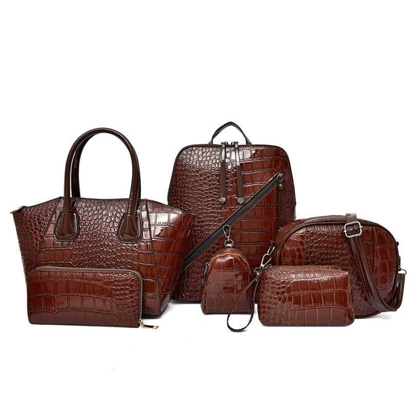 Women's Crocodile Pattern Set Mother Portable Bags