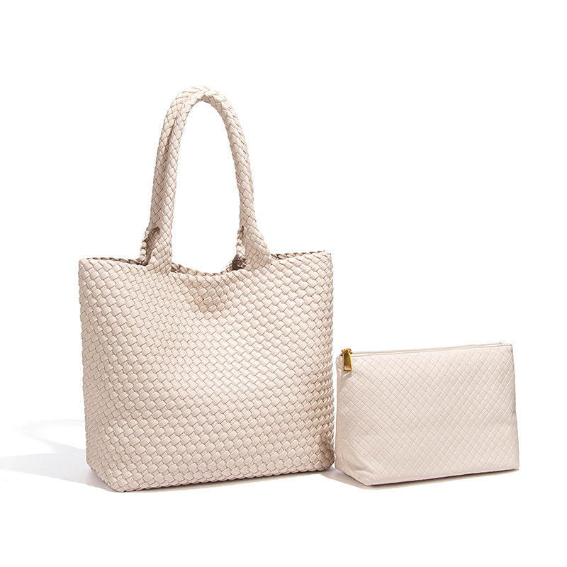 High-grade Soft Leather Hand-woven Idle Style Bags