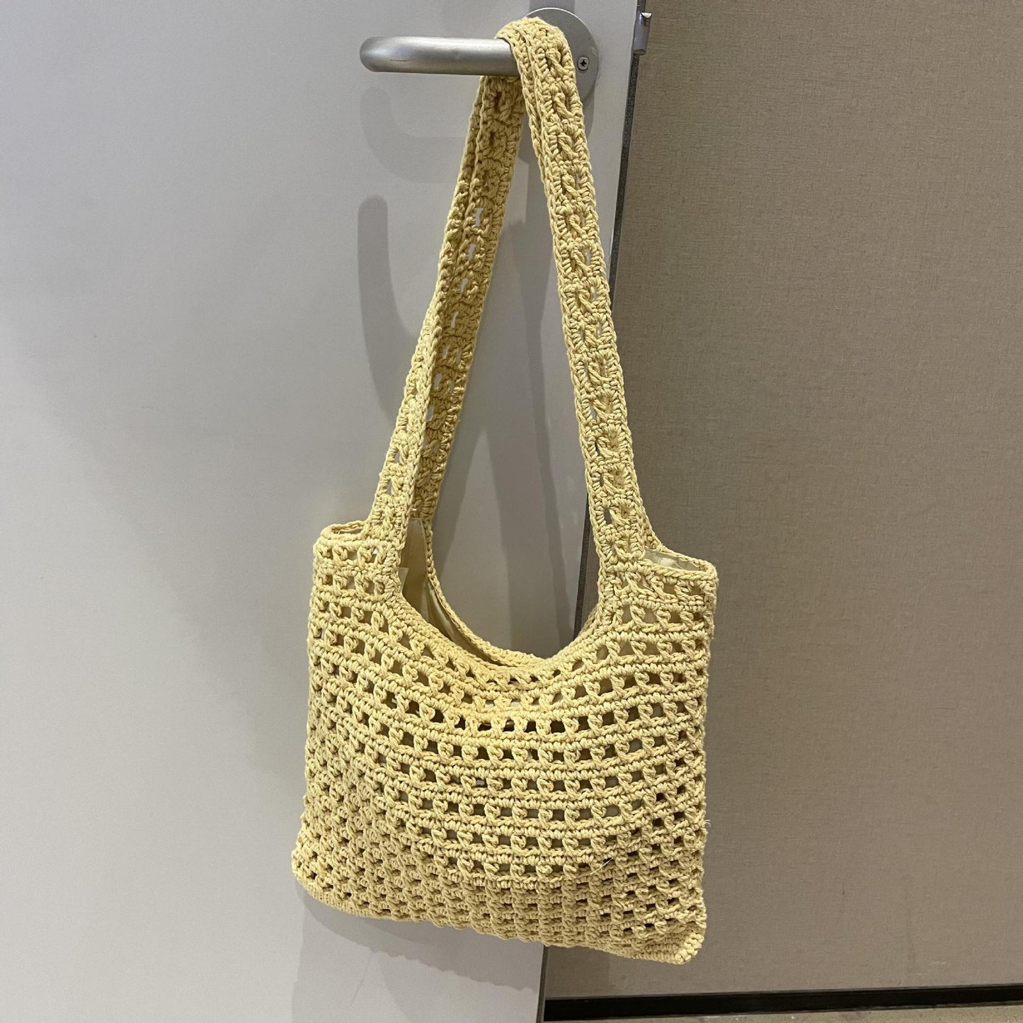 Women's Cotton Thread Woven Simple Vacation Style Beach Women's Shoulder Bag