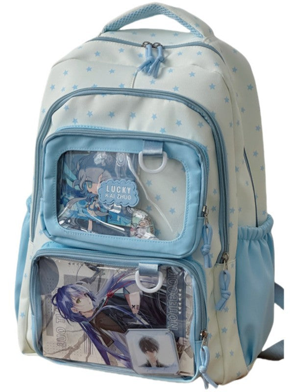 Fresh Sweet Dopamine Transparent Bar Cartoon Junior Large Leisure Backpack