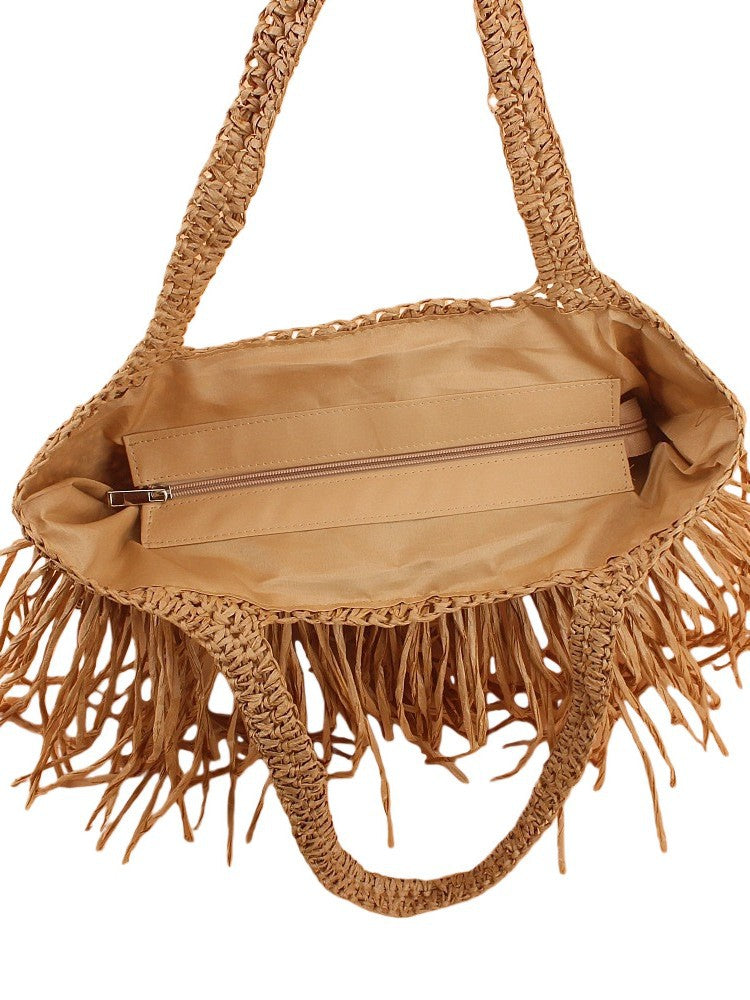 Women's Tassel Hand-woven Seaside Holiday Fashion Large Capacity Women's Shoulder Bag