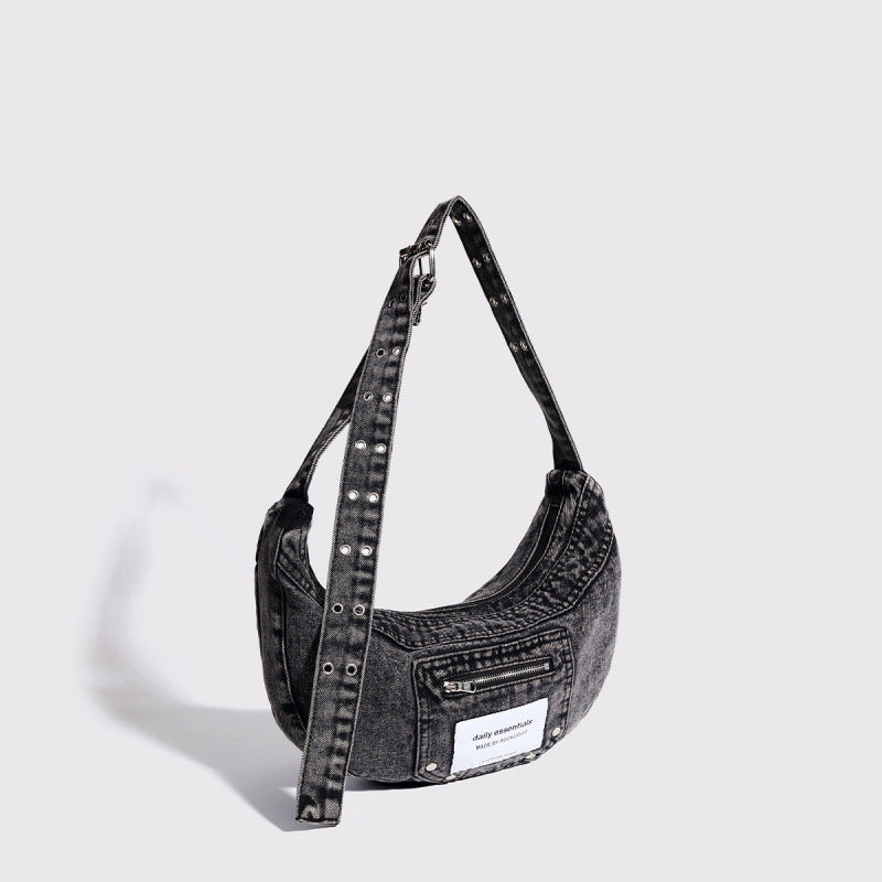 Women's Design Retro Washed Jean Fashion Premium Underarm Bag
