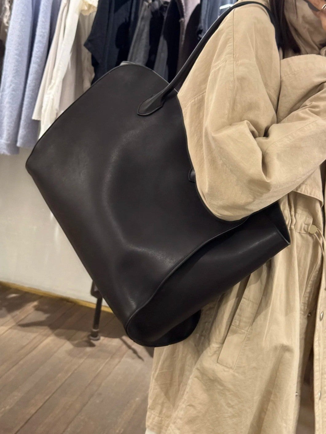 Women's Kendall Niche Shopping Big Cowhide Leather Underarm Bag