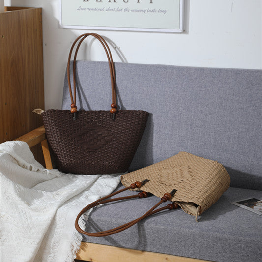 Women's Woven Summer Seaside Beach Portable Large Capacity Shoulder Bags
