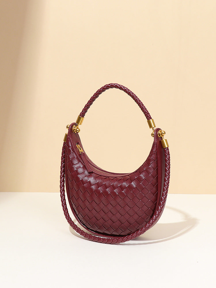 Graceful Women's Woven High-grade Moon Selenodont Underarm Bag