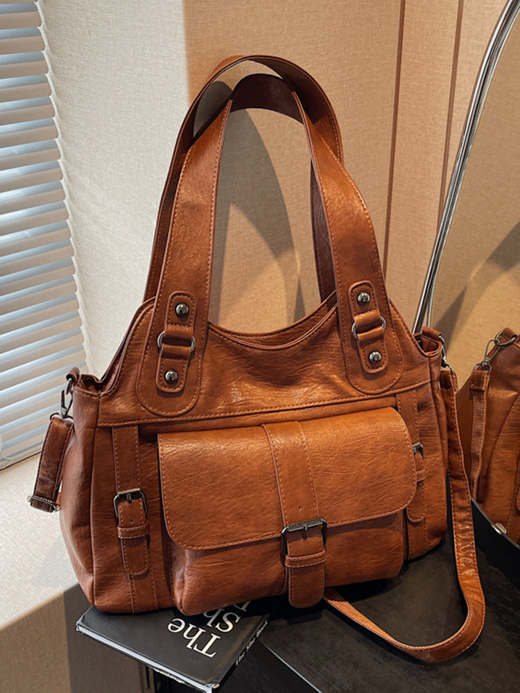 Women's Retro Simple Portable Design Commuting Women's Shoulder Bag