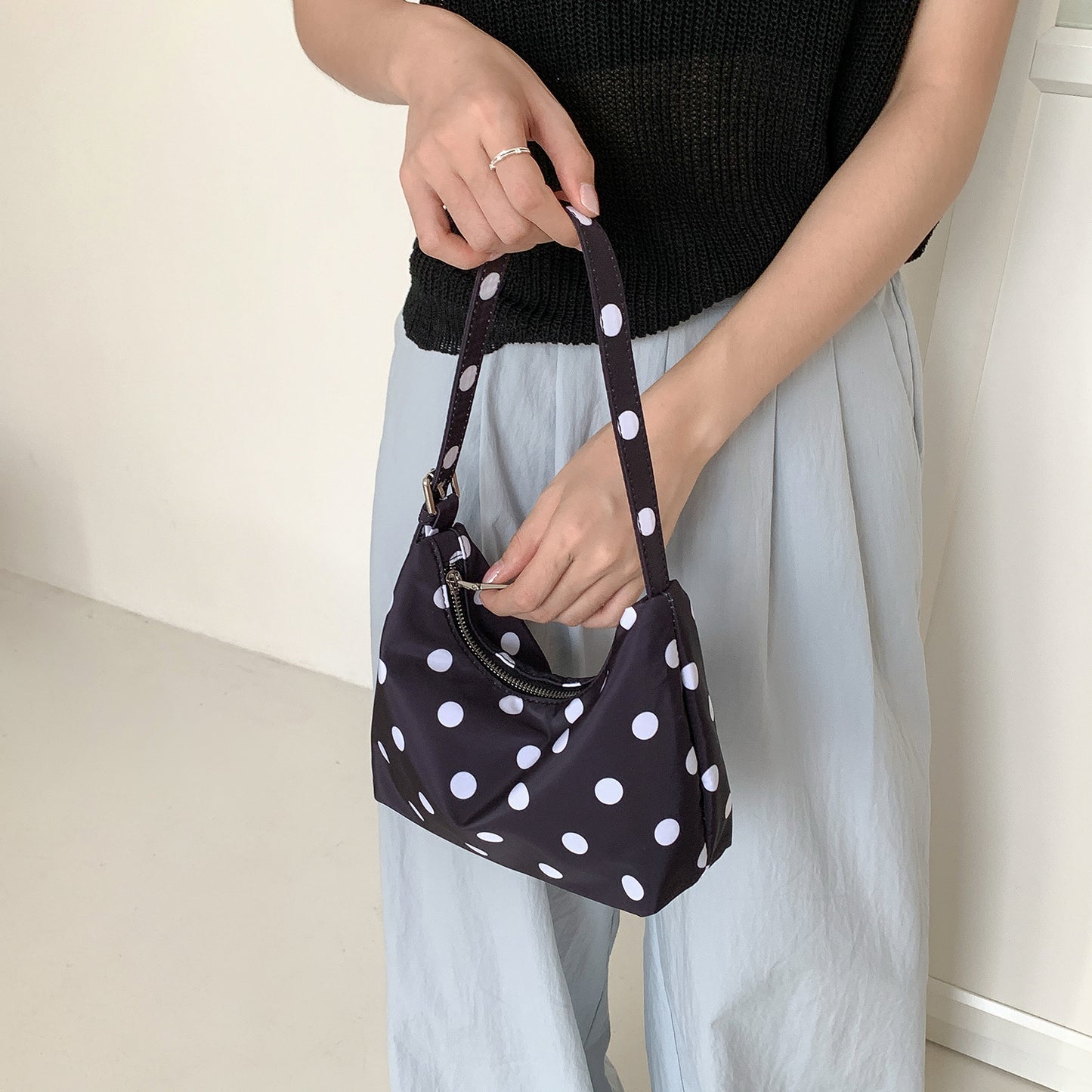 Women's Korean Fashion Nylon Commuter Niche Polka Dot Women's Shoulder Bag