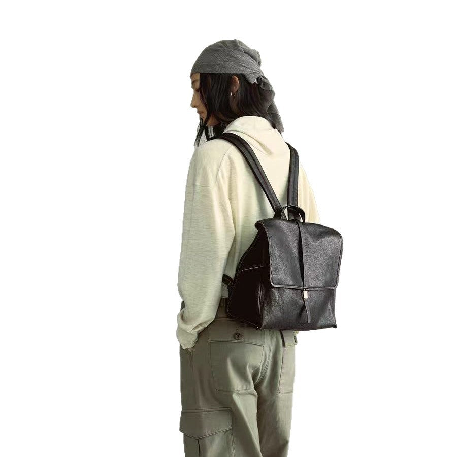 Large Capacity Vegetable Tanned Sheepskin Lightweight Backpacks