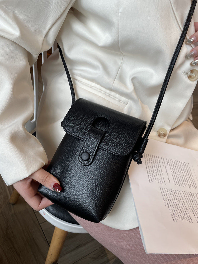 Women's Leather High-grade Fashion First Layer Lightweight Mobile Phone Bag
