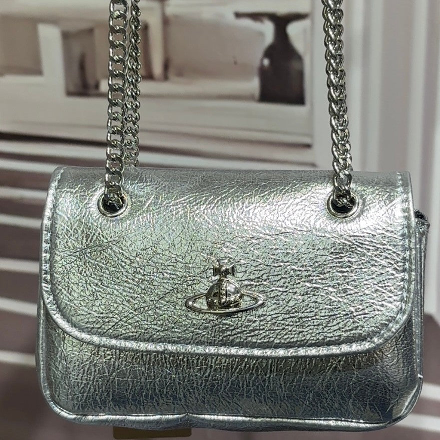 Unique Saturn Crocodile Pattern Chain Design Bags