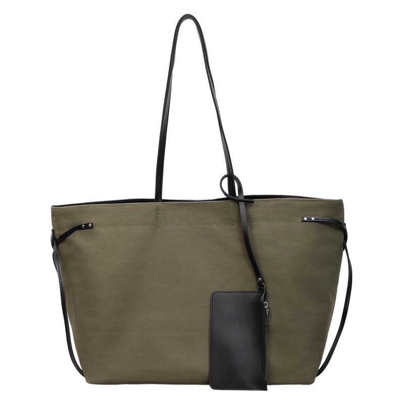 Women's Capacity Canvas Simple Fashion Lazy Underarm Commute Tote Bags