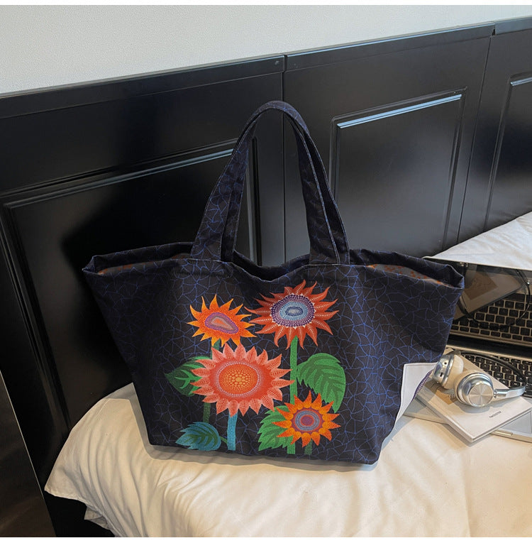 Women's Large Capacity Ethnic Abstract Painting Embroidered Bags
