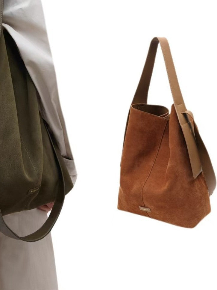 Comfortable Durable Classic Loose Suede Commuter Shoulder Bags