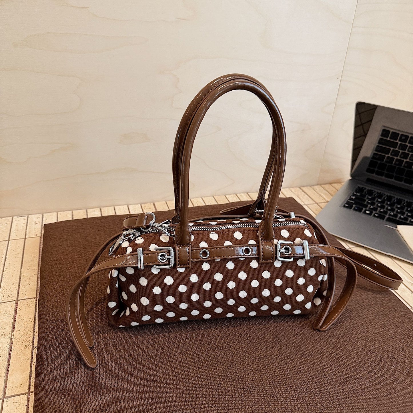Women's Niche Polka Dot Top Handled Pillow Large Capacity Women's Shoulder Bag