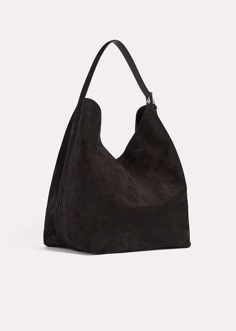 Women's Vintage Suede Matte Cowhide Genuine Leather Commuter Large Capacity Women's Shoulder Bag