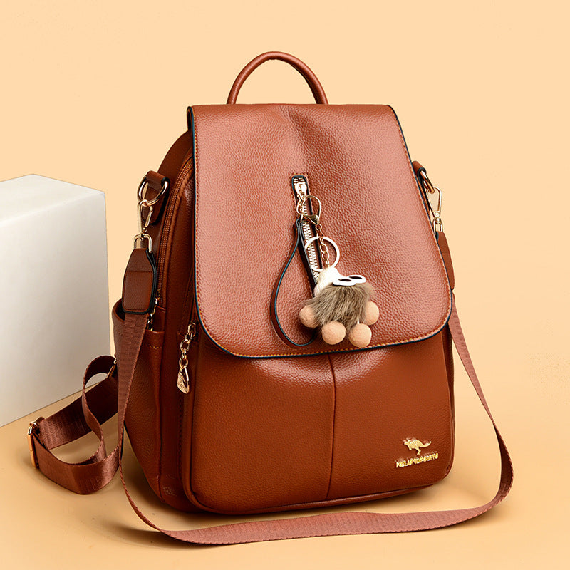 Women's Versatile Fashion Large Capacity Soft Leather Mother Bags