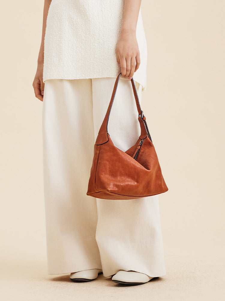 Women's Vegetable Tanning Leather Classic Commuter Genuine Underarm Bag