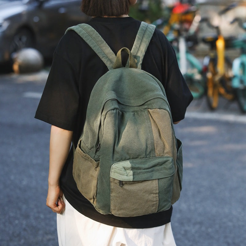 Women's Mori Canvas Female Contrast Color Camp Backpacks