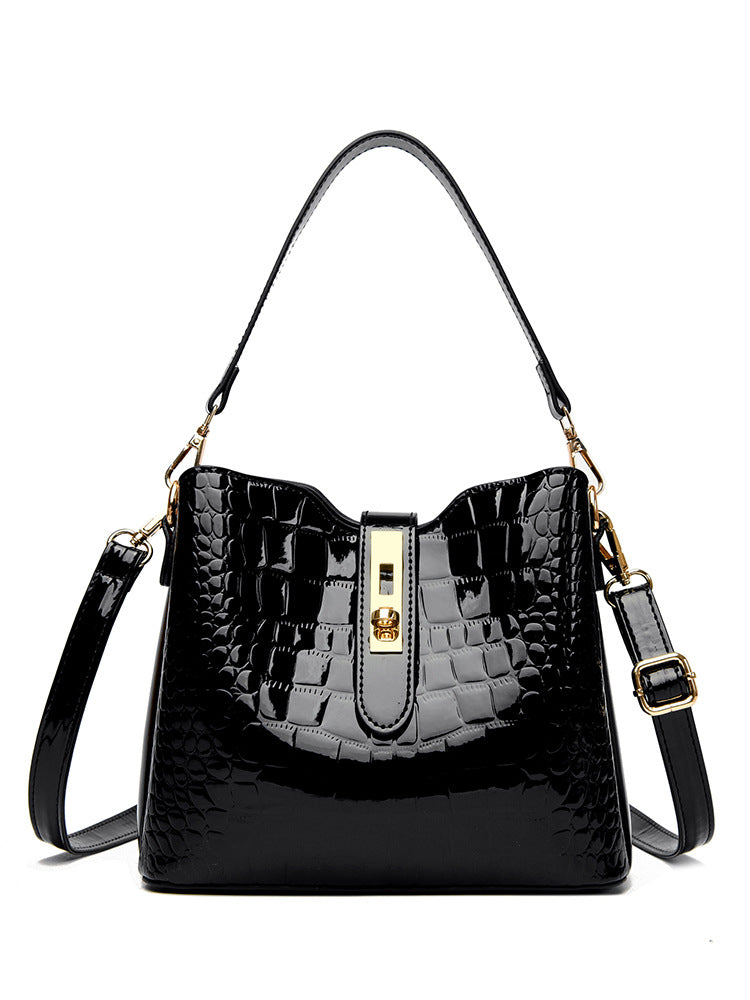 Women's Patent Leather Stone Pattern Elegant Unique Women's Messenger Bag