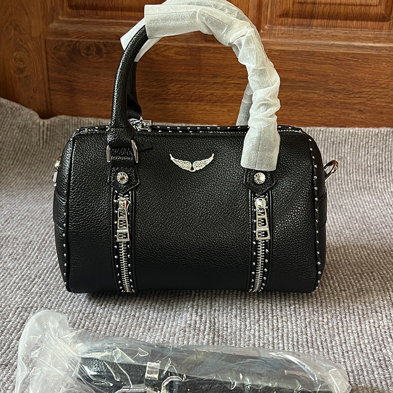 Women's Pillow Boston Large Capacity Rivet Wings Bags