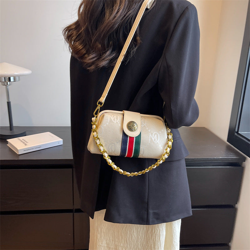 Women's Underarm Striped Retro Clip French Classic Shoulder Bags