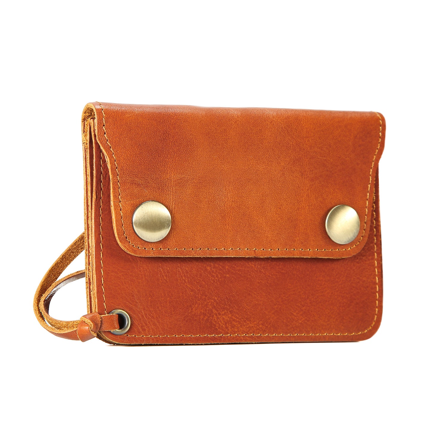 Layer Cowhide Magnetic Snap Zipper Portable Leather Card Pack Card Sleeve