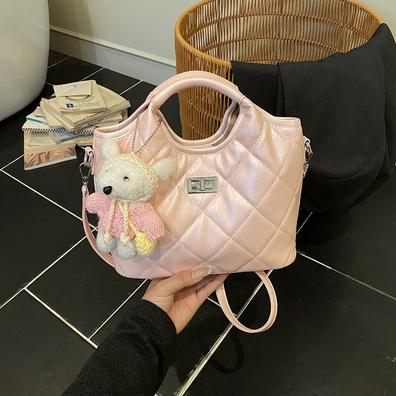 Durable Innovative Women's Korean Rhombus Commuter Bucket Bag