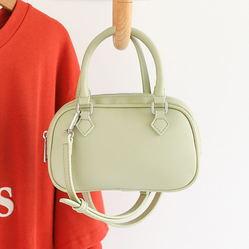 Women's Retro Simple Portable Boston Solid Color High Sense Soft Leather Women's Messenger Bag