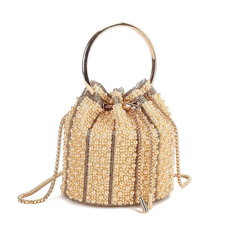 Women's Light Luxury Pearl Hand Versatile High-grade Chain Bucket Bag