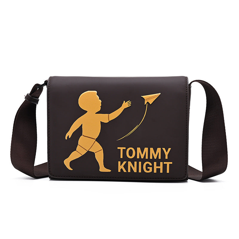 Men's Strong Magnetic Snap Trendy Simple Personality Printed Men's Messenger Bags