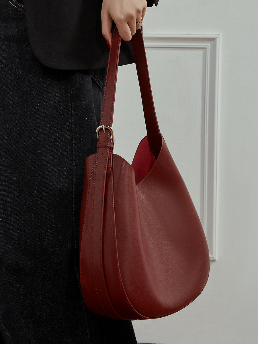 Women's Underarm Genuine Leather Design Selenodont Fashion Tote Bag