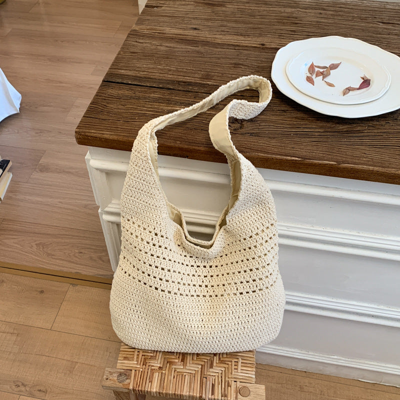 Women's Korean Style Artistic Woven Seaside Vacation Women's Messenger Bag